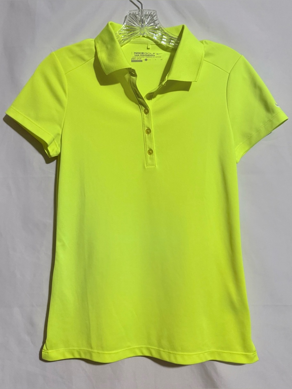 Nike Golf Tour Performance Dri-Fit Women's Yellow Short Sleeve Polo Polyester S